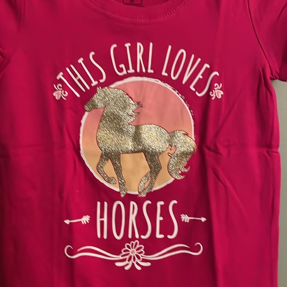 The Children Place tee with a sparkling horse design, pink, size 4T - Picture 9 of 17